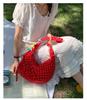 Women's Polka Dot Pleated Crescent Bag