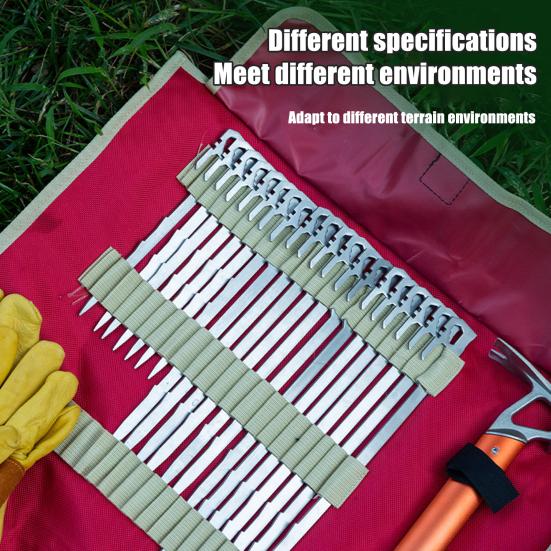 6Pcs 20/35CM Camping Tent Stake Heavy Duty Stainless Steel Multi-functional Outdoor Garden