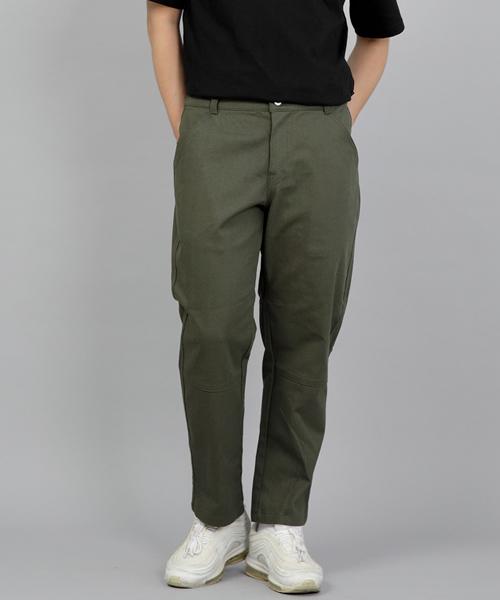 Seinteukeulu Wide Cut Crop Half-Band Pants Wch-327 Khaki