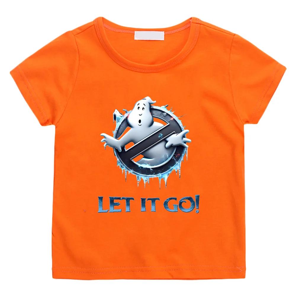 

Детские футболки Ghostbusters Frozen Empire Футболки Ghost Busters Смешные хлопковые футболки для детей, девочек и мальчиков, летняя одежда с круглым вырезом 100
