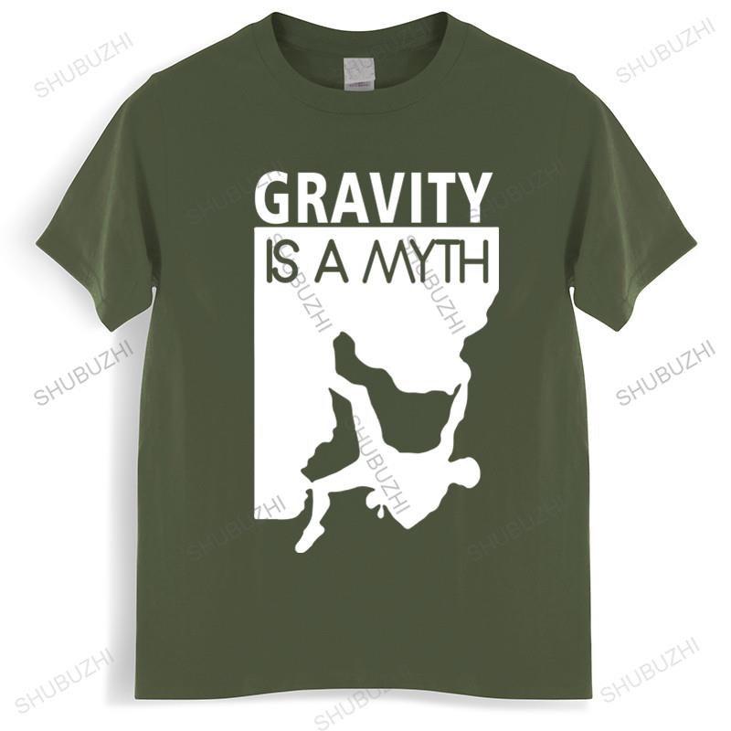 Cotton Tshirt Unisexs Summer Tops Gift Unisex Brand Tshirt Gravity Is A Myth Tshirt Rock Climbing Abseiling Mountaineering