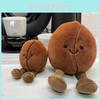 Adorable Coffee Bean Plush Toy Realistic Short Plush Coffee Bean Cushion Great Gift For Coffee Lovers