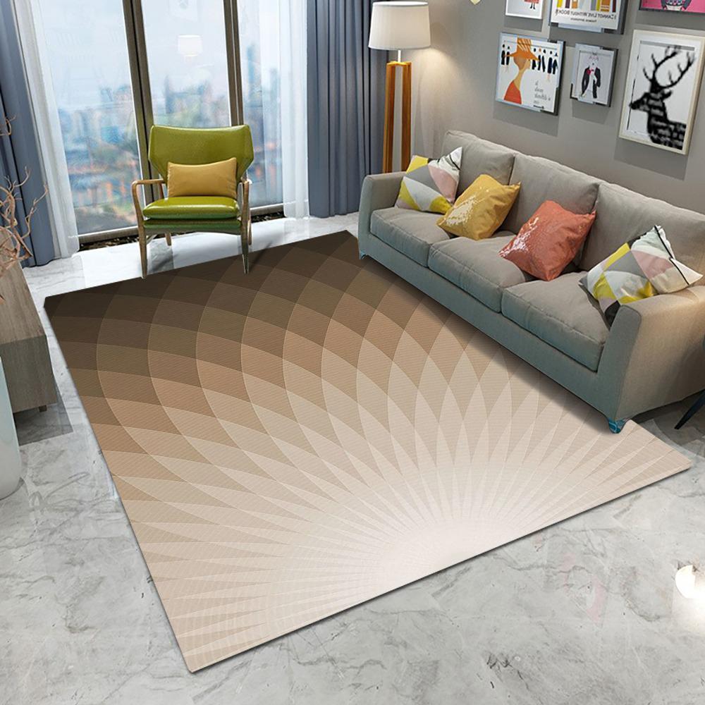 Abstract Geometric Pattern Floor Mat Various Styles with Colorful Stripes and Radial Shapes NonSlip Rug for Home Decor