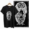Coolmind DB 100% Cotton owl Print Exclusive Graphic women T shirt Cool BLACK women tshirt big size tshirt for women tee shirt