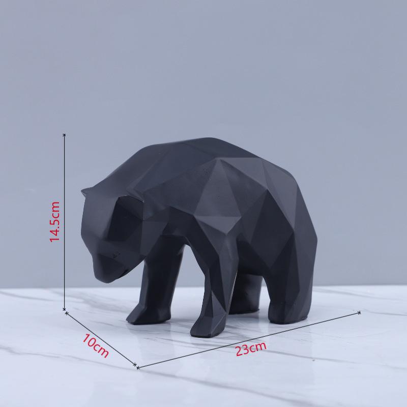 

Geometric Resin Polar Bear Statue Desk Decoration Ornaments Creative Abstract Animal Resin Sculpture Room Aesthetic Decor