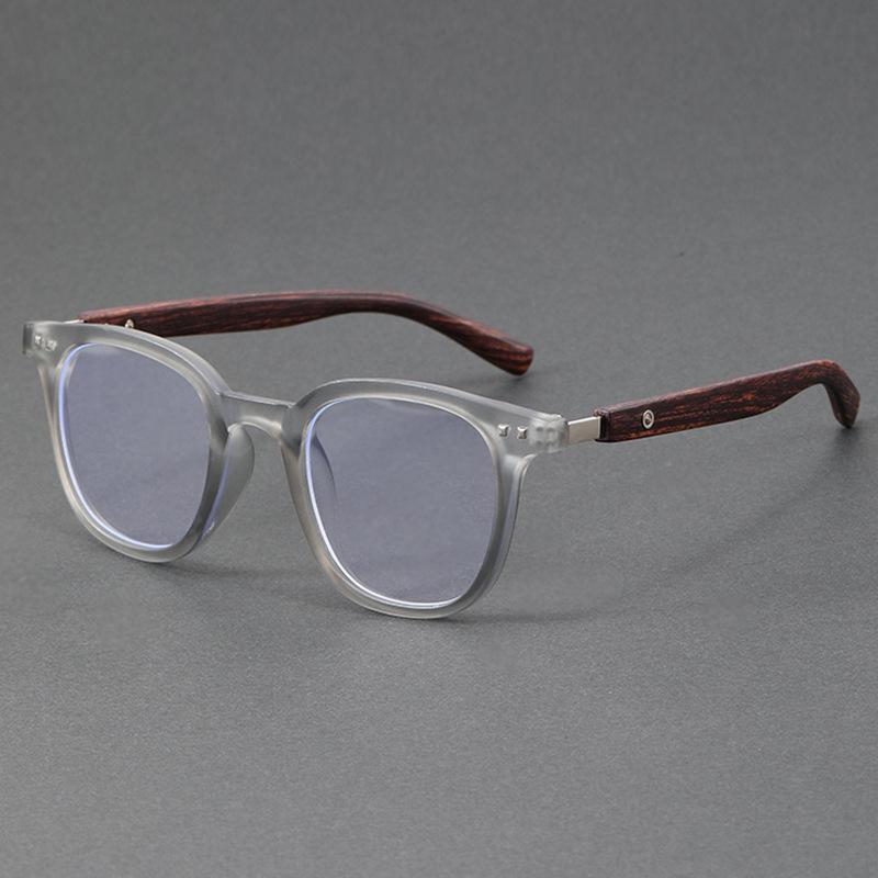 Trendy Anti Blue Light Wooden Grain TR90 Glasses Big Square Frame for Men Women Computer Use F83026