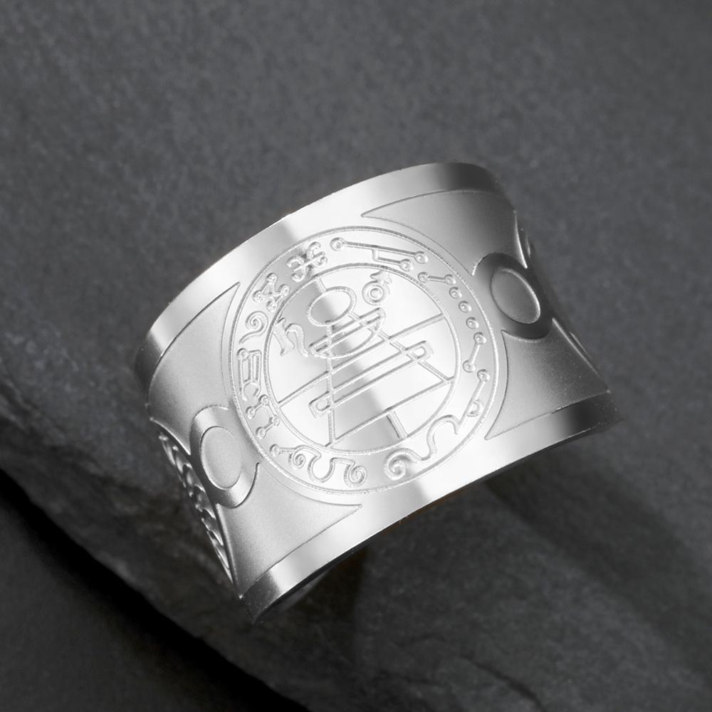 

Stainless Steel Religious Adjustable Ring for Men Catholic Christian Faith Amulet Saint Benedict of Nursia Finger Rings Jewelry resizable