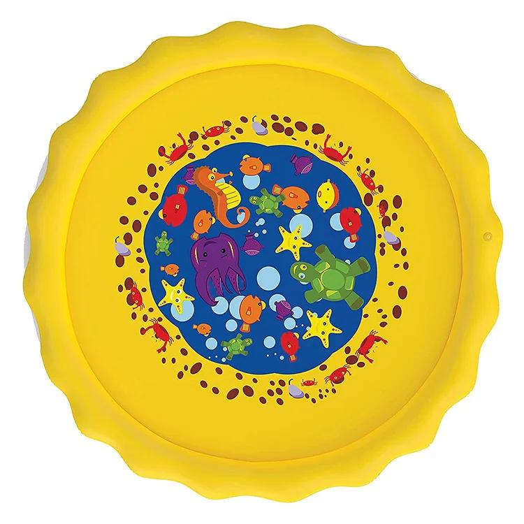 Kids Pet Water Play Mat Inflatable Splash Pad Thickened PVC Outdoor Bath Pool For Toddlers Dogs Cats Summer Cooling Fun Toy
