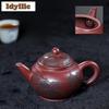 270ml Classic Yixing Purple Clay Teapots Handmade Engraved Distant Hills Pot Raw Ore Dragon's Blood Sand Mud Kettle Zisha Teaset