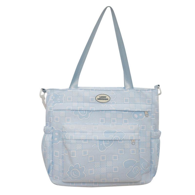 Large Capacity Canvas Bag Soft Material Trendy Tote Bag Street Style Crossbody Bag