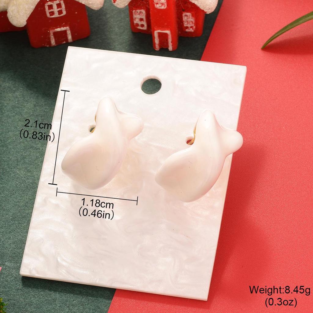 High-End Green Heart Retro Drip Oil Earrings - Autumn/Winter Fashion