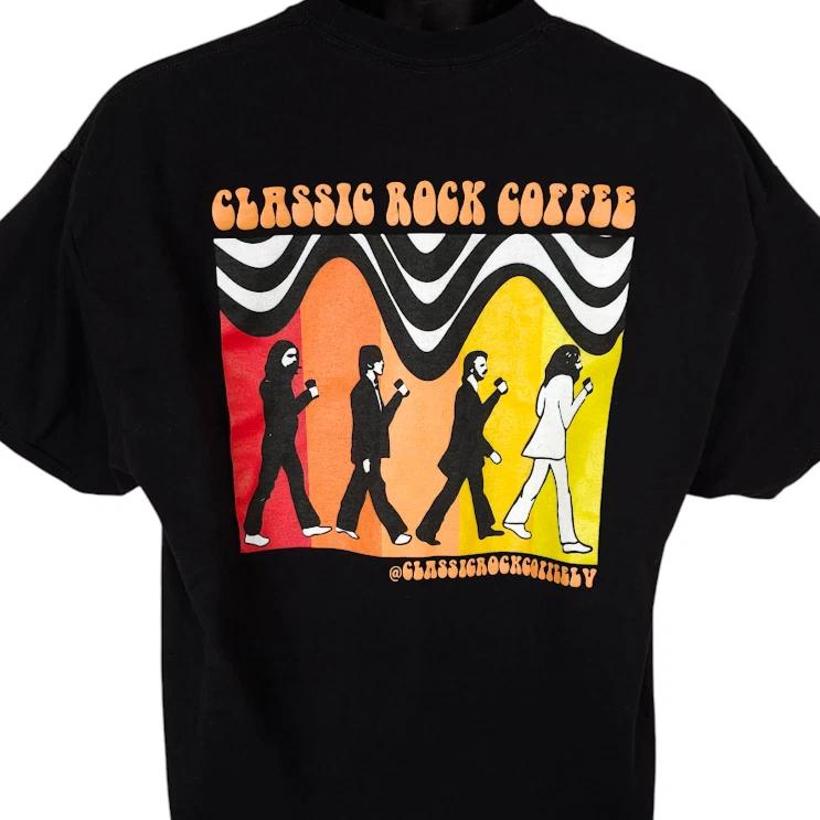 Classic Rock Coffee T Shirt Mens Size XL Black Las Vegas The Beatles L