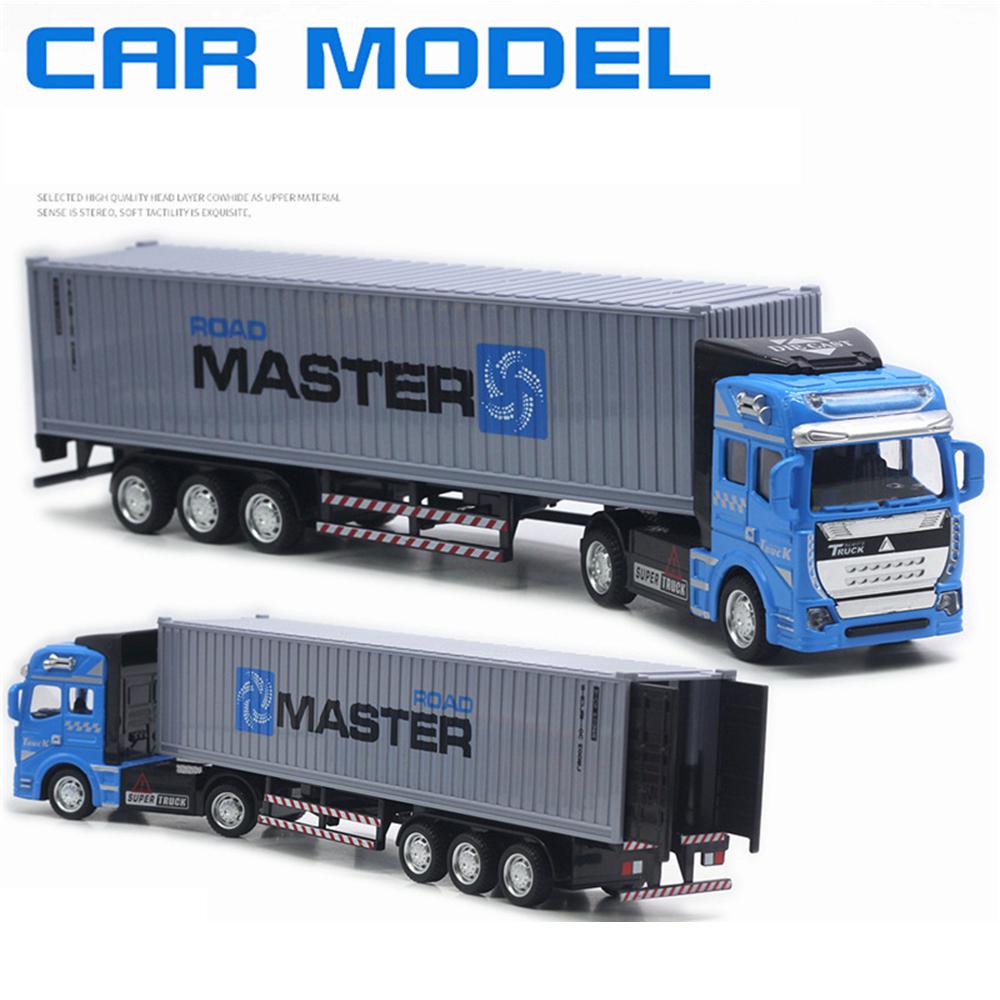 

1/48 кризисная съемная игрушка-контейнеровоз из сплава, модель строительного грузовика, моделирование для детей, подарки на день рождения 1/48-Size:32*5.5*7.5cm