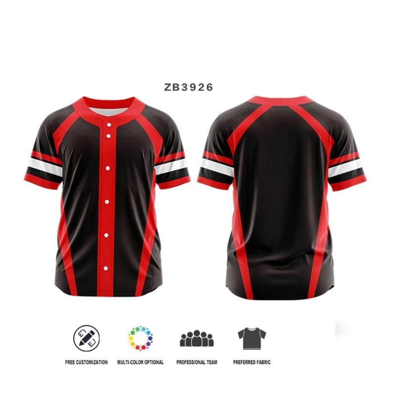 Customizable Men Spirit Button Baseball Jerseys Hip Hop Baseball T-Shirt Sublimation Printed Name Number Logo Uniforms ZB3924