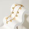 Yori Stainless Steel Petal Disc Pendant Bead Chains Fashion Anklet Men Women Charm Summer Beach Trendy Chic Jewelry