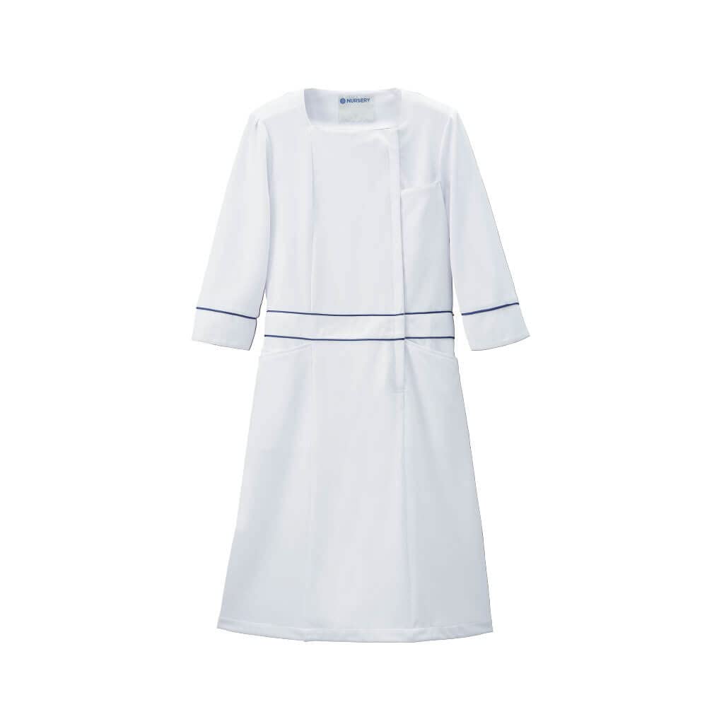 

Nursery Active Stretch Neo Low-Waist Dress, 3/4 Sleeves, for Beauty, Dentistry, and Esthetic Salons, Size L, White, 9493301A