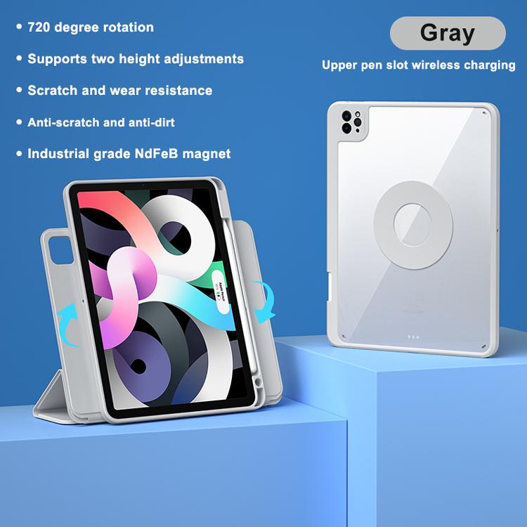 For iPad Mini 6 Case With Pencil Holder PU Leather Clear Hard Back Cover for iPad Mini 6 8.3 Inch 2021 Tablet Magnetic Cover
