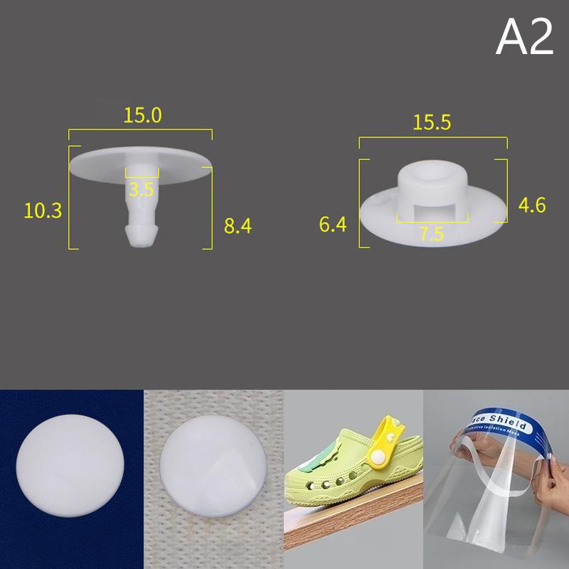 100Pcs/Set Round Buckle Plastic Button Set Garden Shoe Back Buckle Plastic Universal Beach Repair For Boys And Girls