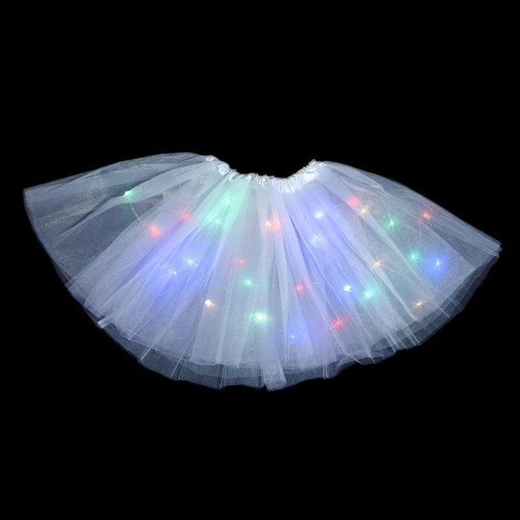 Leuchtender Tüll-Ballettrock - Weißer Netz-Kurzunterrock für Mädchen
