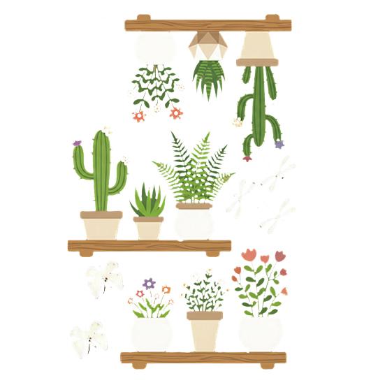 Hello Summer Window Clings Hawaiian Tropical Theme Static PVC Glass Sticker for Beach Pool Party Home Glass Doors Windows