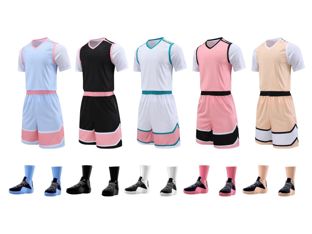 Unisex Basketball Uniform Set, Number Print, Dual-Pocket, 3XS-4XL