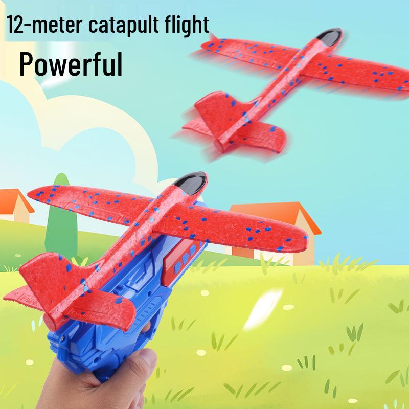 TikTok Trendy Children's Foam Airplane Launcher Toy - Hand-Throw Glider for Boys & Girls Outdoor Play