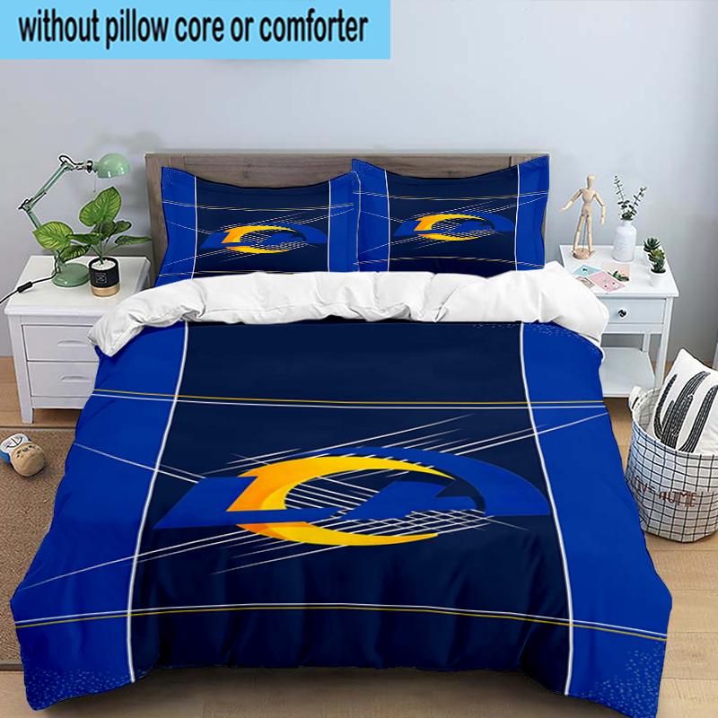 Angeles Rams Team 3PCS Bedding Set 2D Printing (Includes 1 Duvet Cover + 2 Pillowcases Coreless), Bedroom decor,Fan Gift