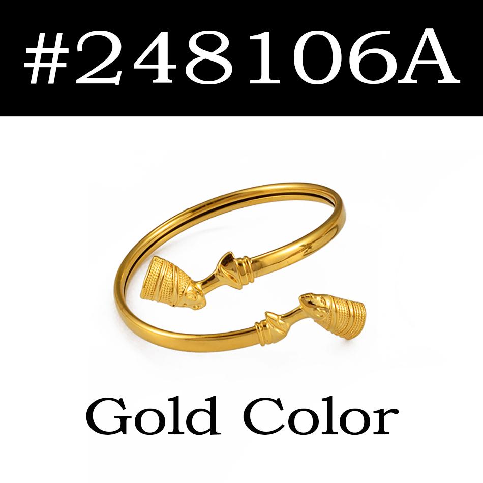 Anniyo Egyptian Queen Nefertiti Cuff Bracelet African Ancient Egypt Banglets Jewelry Wholesale Party National Ethnic #248106