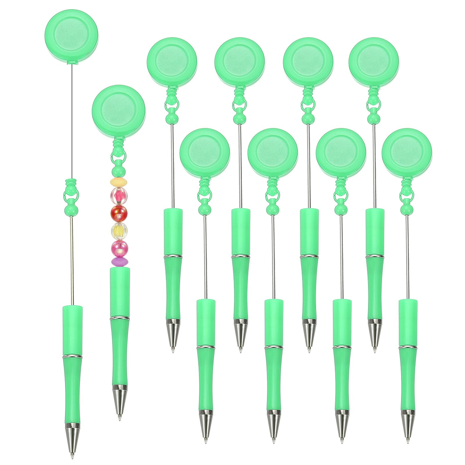 

PATIKIL 10 шт. Ручки с бусинами Выдвижная катушка для бейджа Ручки с бусинами Оптом Бусины Шариковые ручки Черные чернила Для DIY Изготовления Работник Официантка Пишущий инструмент Мятно-зеленый
