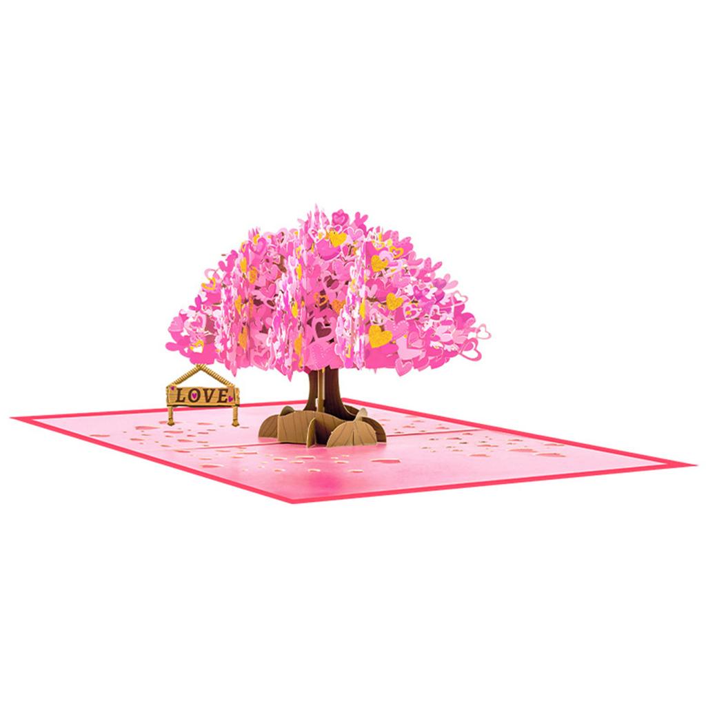 3D Pop-Up Herzbaum Karte für Geburtstagsfeiern Valentinstags Grußkarte mit Umschlag Party Einladungskarte