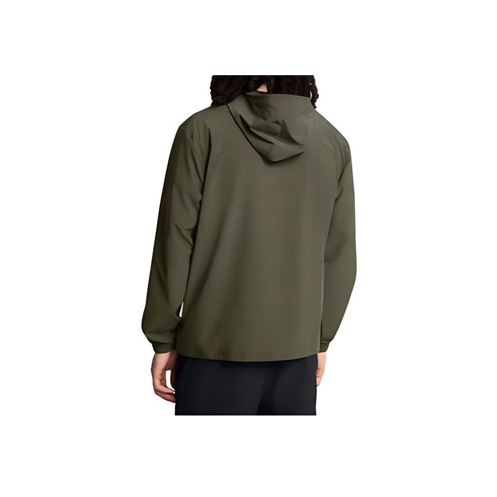 Under Armour UA Vibe Windbreaker Woven Training Solid Color Hooded Long Sleeve Jacket Men Jacket Dark-Green 1386555-390