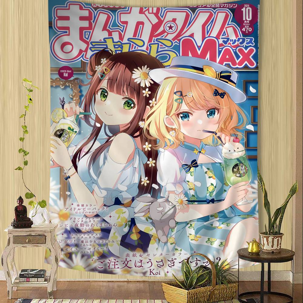 Is The Order A Rabbit Anime Hippie Wall Hanging Tapestries For Living Room Home Dorm Decor Kawaii Room Decor