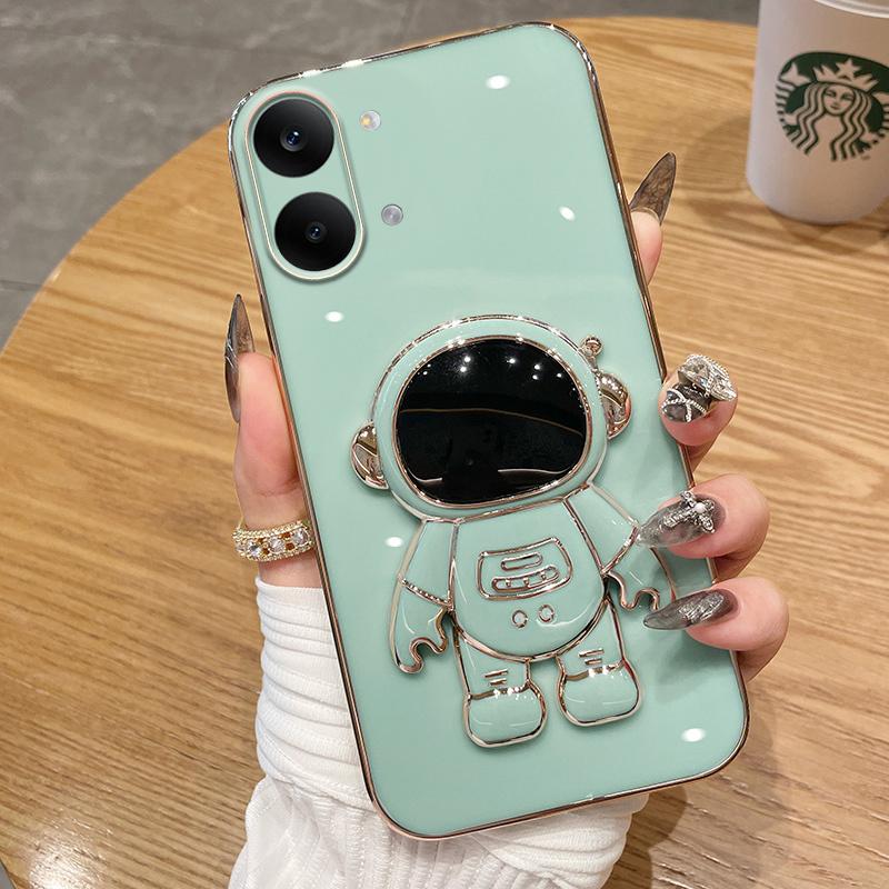 For Xiaomi Poco X8 Pro Case Shining Astronaut Spaceman Bracket Holder Design Soft Plating For Xiaomi Poco X8 Pro Back Cover