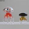 Colorful Ocean Jellyfish Glass Handicrafts Desk Decoration Exquisite Dreamy Jellyfish Ornaments Sculpture Room Aesthetic Decor