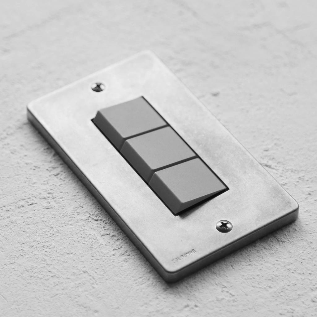 ZOLBONNE Square Hole Die-Cast Plate + JIMBO NK Switch (Single Row, 3 Ports, Solid Gray) Set