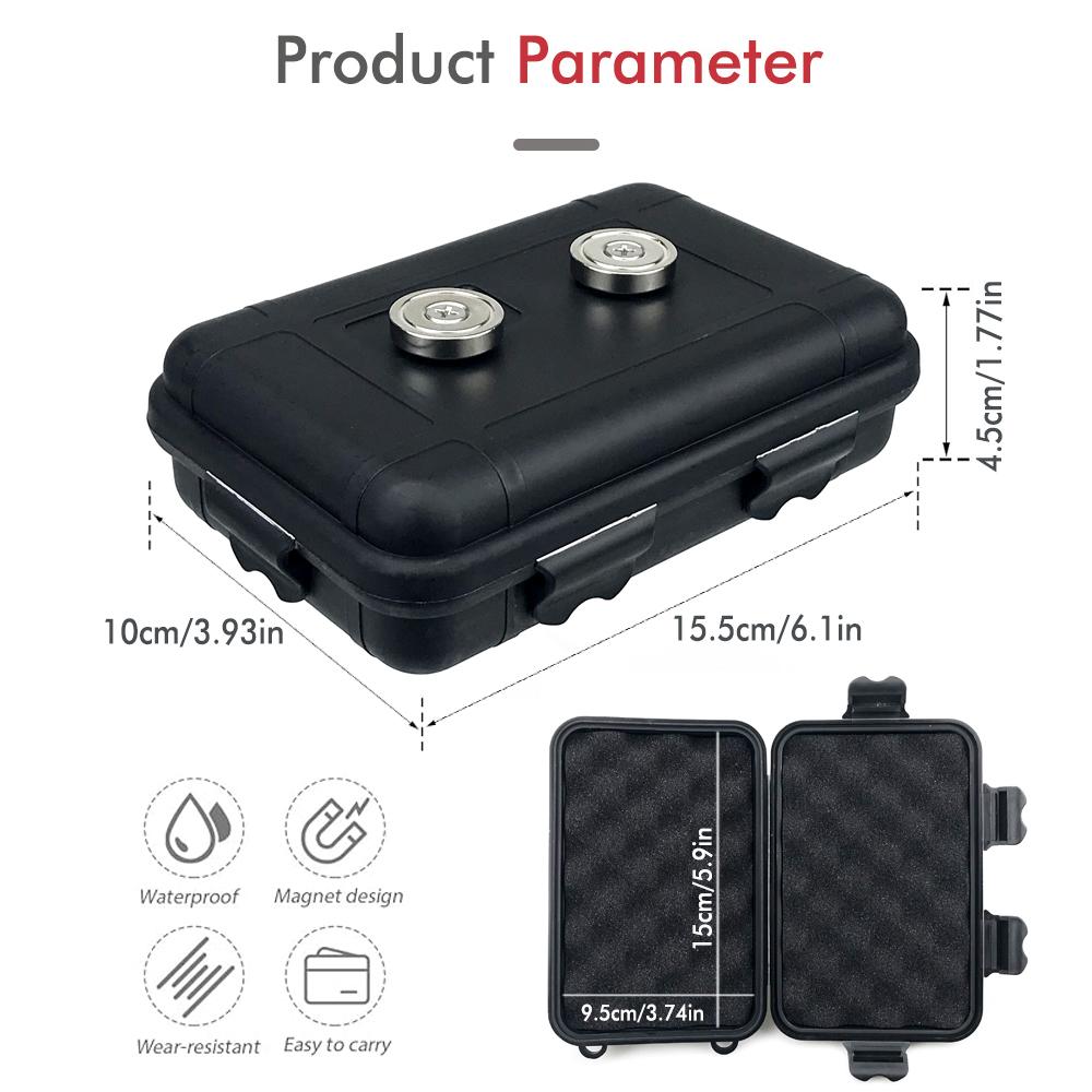 Car Magnetic Key Holder Hide a Key Magnetic Box Waterproof Undercar Keybox Outdoor Magnetic Key Box Sturdy Portable Key Case