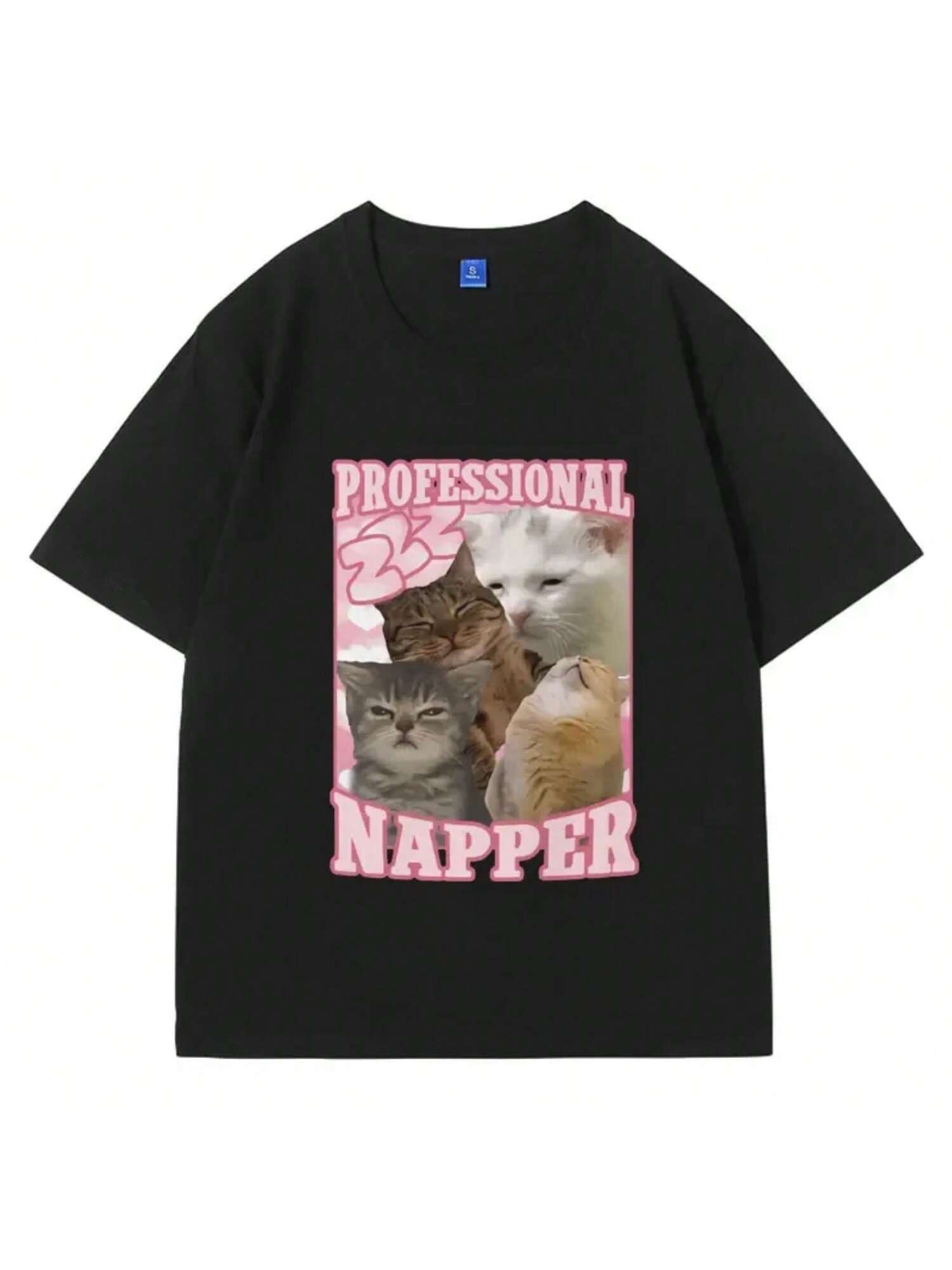 

Professional Napper Funny Cat Meme T-Shir Men Women Casual Oversized Tshirt Vintage Fashion Aesthetic T Shirts Streetwear XXXXXL чорний