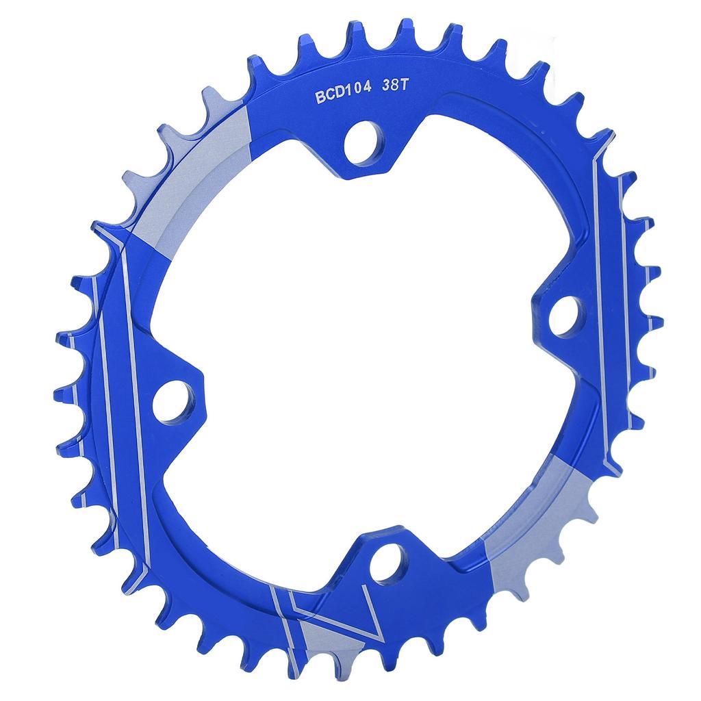 Lebycle 104mm BCD Mountain Bike Narrow Wide Chainring Aluminum Alloy 38T Narrow Wide Single Chainring38T Blue