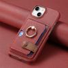 Leather Ring Support Phone Case for IPhone 16E 16 15 14 13 12 11 Pro Max X XR 7 8 Plus Wallet with Card Holder Shockproof Cover