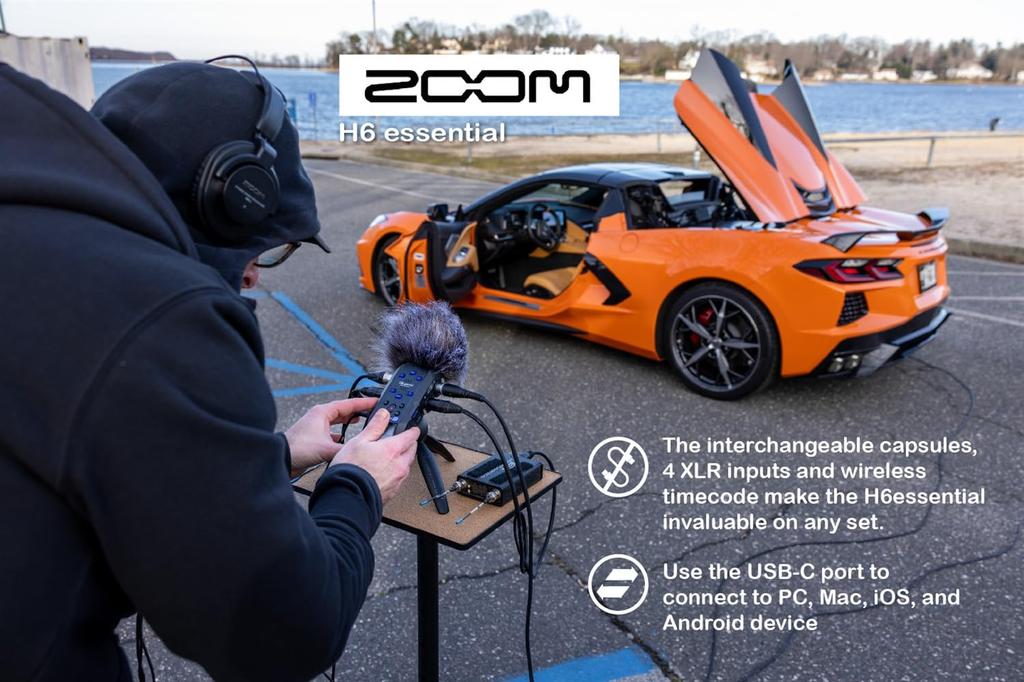 Zoom H6 Essential Handheld Recorder Bundle 32GB MicroSD Card XLR Cables Batteries Charger Accessories Photo4Less Cloth