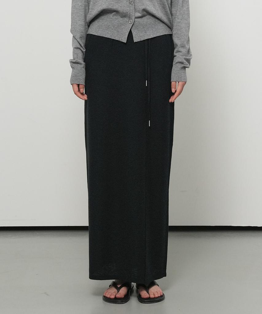 General Idea Maxi Elastic Knit Skirt [Black] / Gf2Lsk518