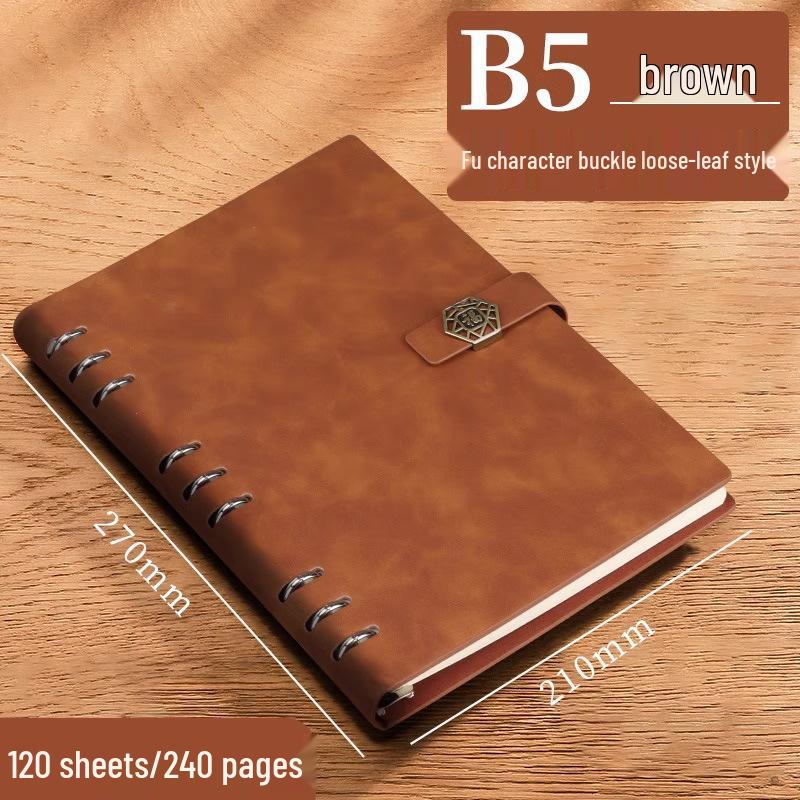 Customizable A5/B5 Loose-Leaf Notebook with Detachable Pages and Logo Printing for Business/Office Use