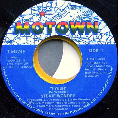 7-Zoll-Schallplatte STEVIE WONDER - I Wish T54274F MOTOWN 1976 Kanada Soul/Funk Gebraucht
