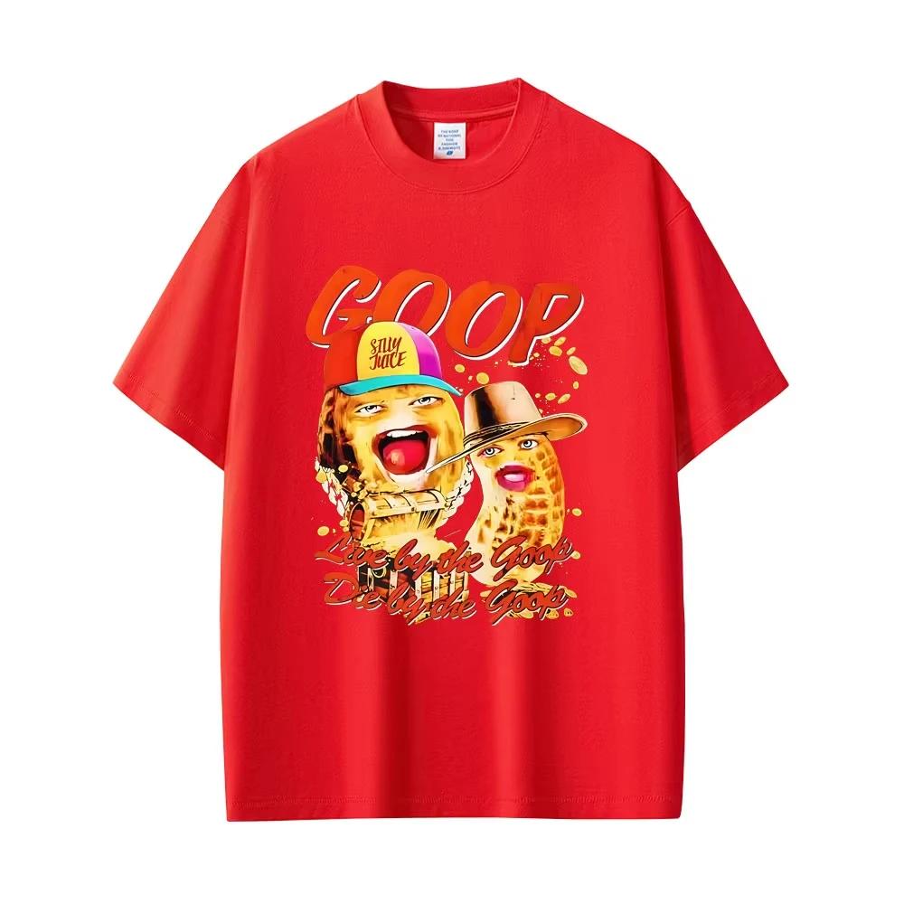 

The Burnt Peanut Goop Goop Goop Funny Meme Tshirt Unisex Women Clothing Casual Pure Cotton Short Sleeve Top Humor Tshirts S