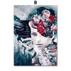 Dark Gothic Style Flower Girl Abstract Wall Art Canvas Painting Living Room Decoration Posters And Prints Home Wall Pictures