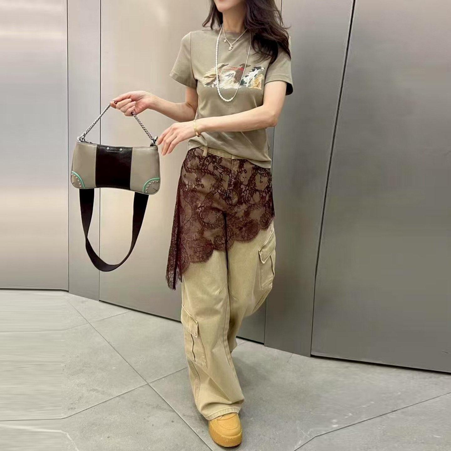 Women s Retro Khaki Wide Leg High Waist Jeans - Spring/Autumn 2026 M