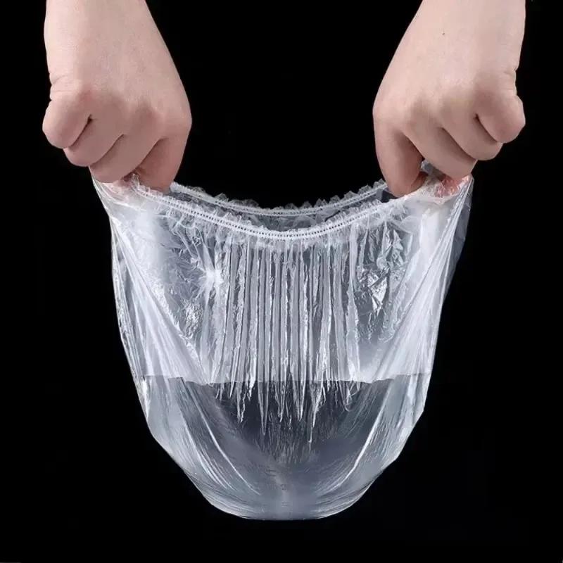 500/10PCS Disposable Food Keeping Film Kitchen Food Storage Covers Bags for Bowls Elastic Plate Plastic Lid Covers Vacuum Bags