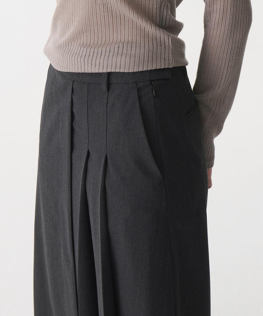 Musinsa Standard Woman Women'S Low-Waist Half-Pleated Maxi Skirt [Charcoal Gray]