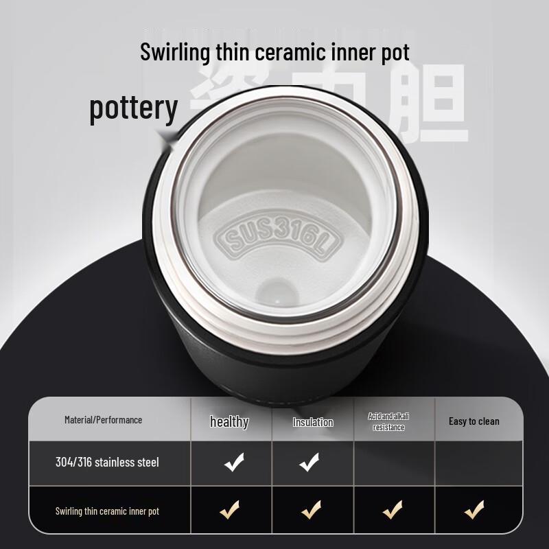 TOMIC Large Capacity Insulated Stew Tea Mug