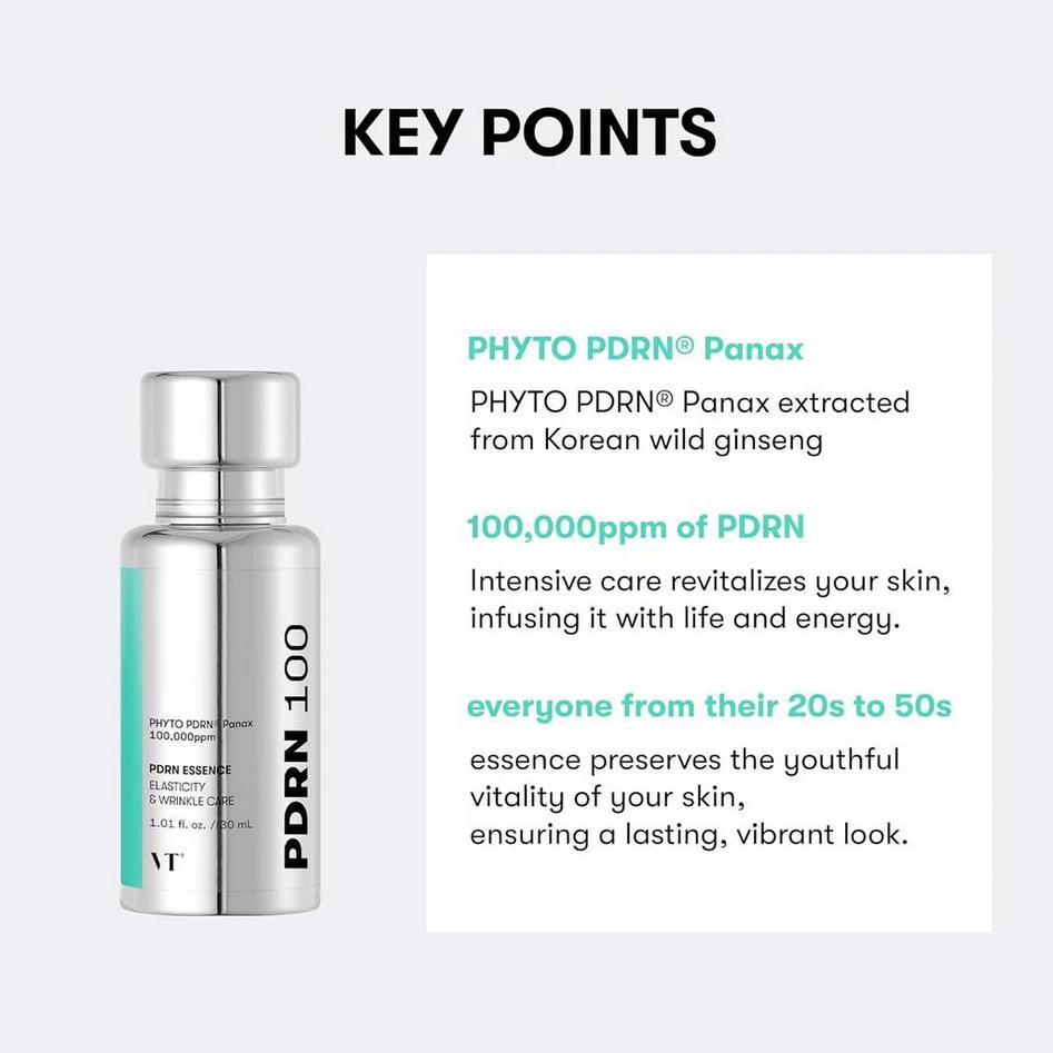 VT Cosmetics PDRN Essence 100 30ml / Anti-aging, Nourishing, Moisturizing, Korean Cosmetics, Kbeauty